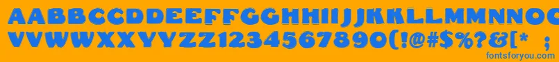 Dsfattycontour Font – Blue Fonts on Orange Background