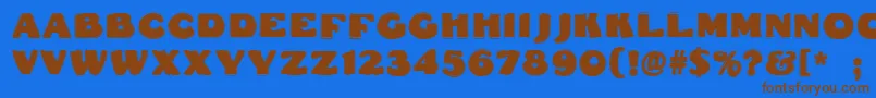 Dsfattycontour Font – Brown Fonts on Blue Background