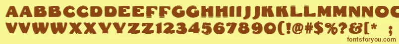 Dsfattycontour Font – Brown Fonts on Yellow Background