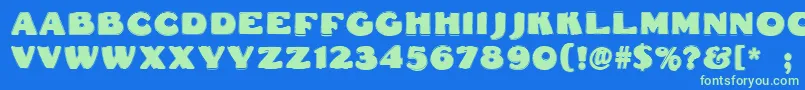 Dsfattycontour Font – Green Fonts on Blue Background