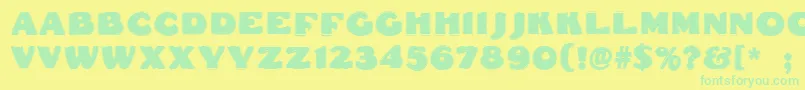Dsfattycontour Font – Green Fonts on Yellow Background
