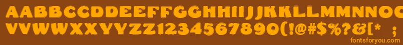 Dsfattycontour Font – Orange Fonts on Brown Background