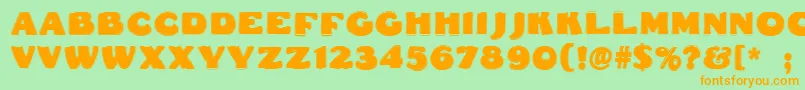 Dsfattycontour Font – Orange Fonts on Green Background