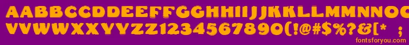 Dsfattycontour Font – Orange Fonts on Purple Background