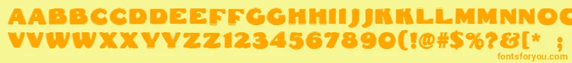Dsfattycontour Font – Orange Fonts on Yellow Background