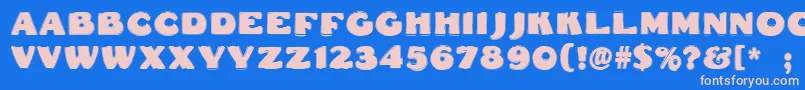 Dsfattycontour Font – Pink Fonts on Blue Background