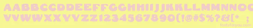 Dsfattycontour Font – Pink Fonts on Yellow Background