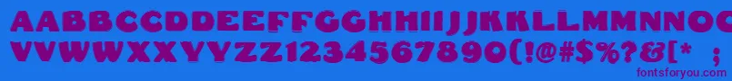 Dsfattycontour Font – Purple Fonts on Blue Background