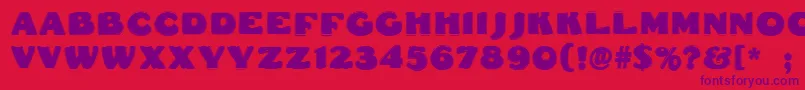 Dsfattycontour Font – Purple Fonts on Red Background