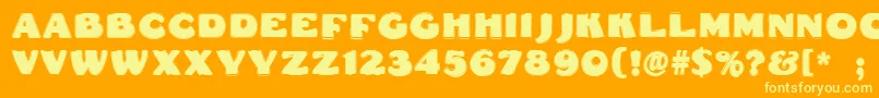 Dsfattycontour Font – Yellow Fonts on Orange Background