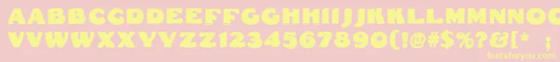 Dsfattycontour Font – Yellow Fonts on Pink Background