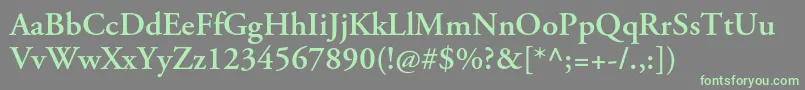 AgaramondproSemibold Font – Green Fonts on Gray Background