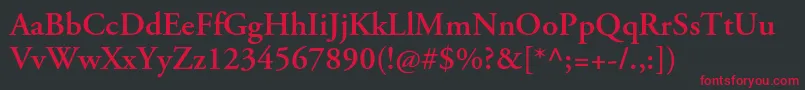 AgaramondproSemibold Font – Red Fonts on Black Background