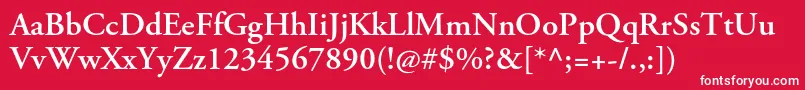 AgaramondproSemibold Font – White Fonts on Red Background