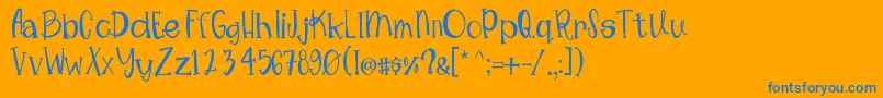 Mimsywhimsy Font – Blue Fonts on Orange Background