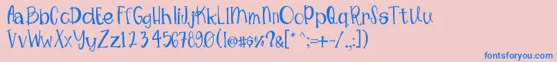 Mimsywhimsy Font – Blue Fonts on Pink Background