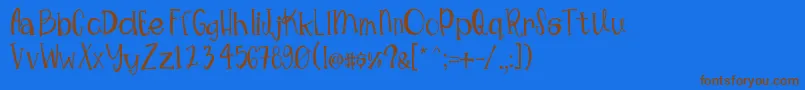 Mimsywhimsy-Schriftart – Braune Schriften auf blauem Hintergrund