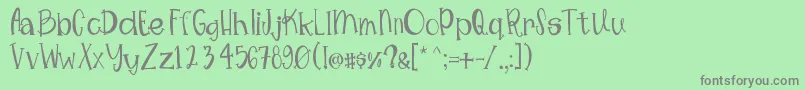 フォントMimsywhimsy – 緑の背景に灰色の文字