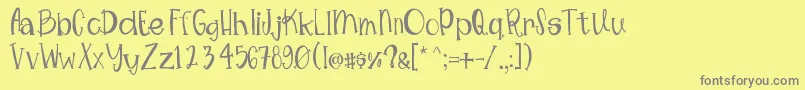 More about Mimsywhimsy Font Mimsywhimsy Font – Gray Fonts on Yellow Background