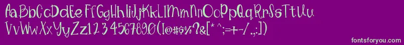 Mimsywhimsy Font – Green Fonts on Purple Background