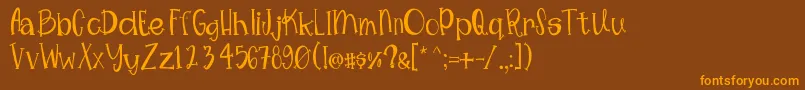 Mimsywhimsy Font – Orange Fonts on Brown Background