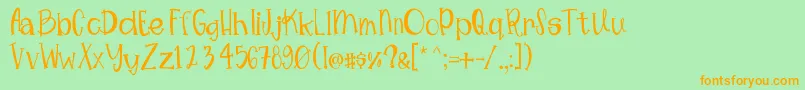 Mimsywhimsy Font – Orange Fonts on Green Background