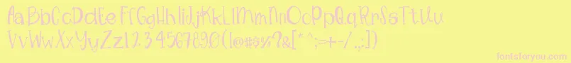 Mimsywhimsy Font – Pink Fonts on Yellow Background