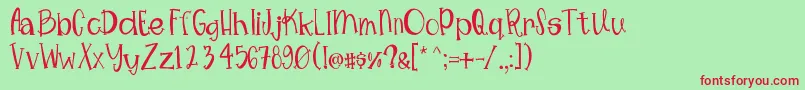 Mimsywhimsy Font – Red Fonts on Green Background