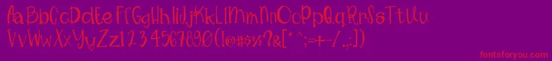 Mimsywhimsy-Schriftart – Rote Schriften auf violettem Hintergrund