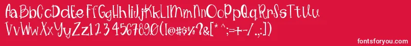 Mimsywhimsy Font – White Fonts on Red Background