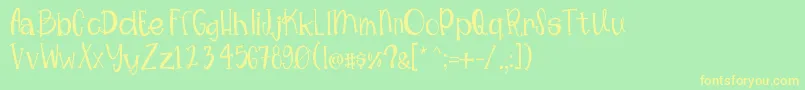 Mimsywhimsy Font – Yellow Fonts on Green Background
