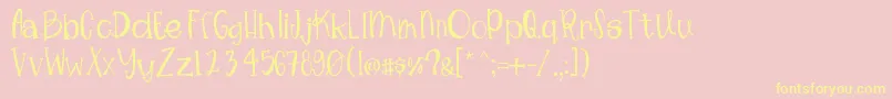 フォントMimsywhimsy – 黄色のフォント、ピンクの背景