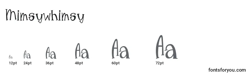 Mimsywhimsy Font Sizes