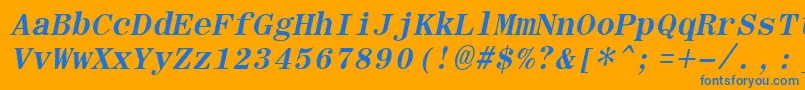 RomanfixedwidthBoldItalic Font – Blue Fonts on Orange Background