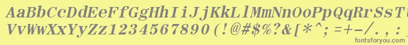 フォントRomanfixedwidthBoldItalic – 黄色の背景に灰色の文字