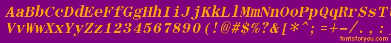 RomanfixedwidthBoldItalic Font – Orange Fonts on Purple Background