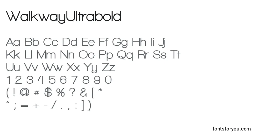 Шрифт WalkwayUltrabold – алфавит, цифры, специальные символы