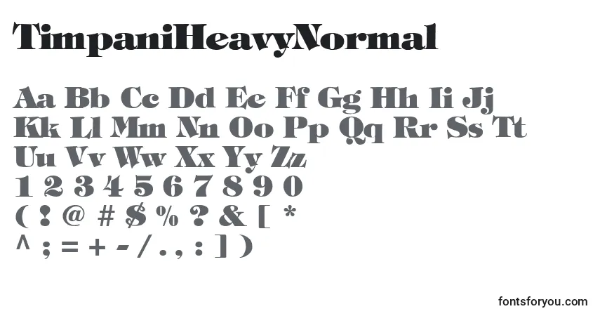 Schriftart TimpaniHeavyNormal – Alphabet, Zahlen, spezielle Symbole