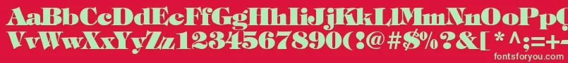 TimpaniHeavyNormal Font – Green Fonts on Red Background