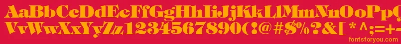 TimpaniHeavyNormal Font – Orange Fonts on Red Background