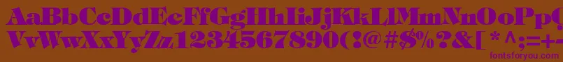 TimpaniHeavyNormal Font – Purple Fonts on Brown Background