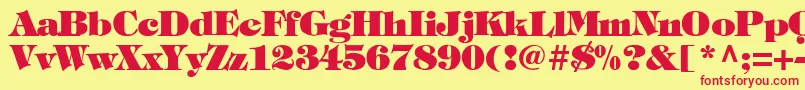 TimpaniHeavyNormal Font – Red Fonts on Yellow Background