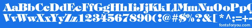 TimpaniHeavyNormal Font – White Fonts on Blue Background