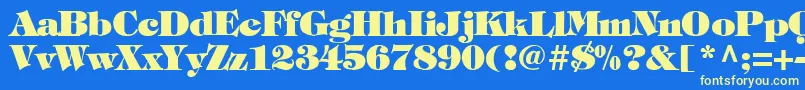 TimpaniHeavyNormal Font – Yellow Fonts on Blue Background