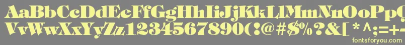 TimpaniHeavyNormal Font – Yellow Fonts on Gray Background