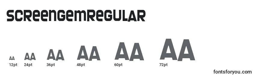 ScreengemRegular Font Sizes