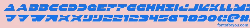 Triggermanexpandital-Schriftart – Blaue Schriften auf rosa Hintergrund