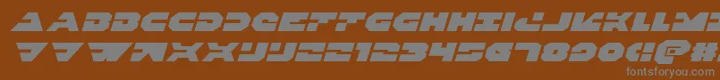 Weitere Informationen zur Triggermanexpandital-Schriftart Triggermanexpandital-Schriftart – Graue Schriften auf braunem Hintergrund