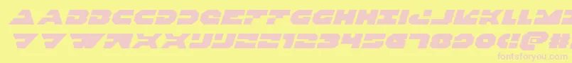 Triggermanexpandital Font – Pink Fonts on Yellow Background