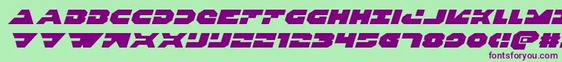 Triggermanexpandital Font – Purple Fonts on Green Background